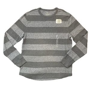Sonoma NWT Gray Striped Long Sleeve Knit Thermal Top Size L